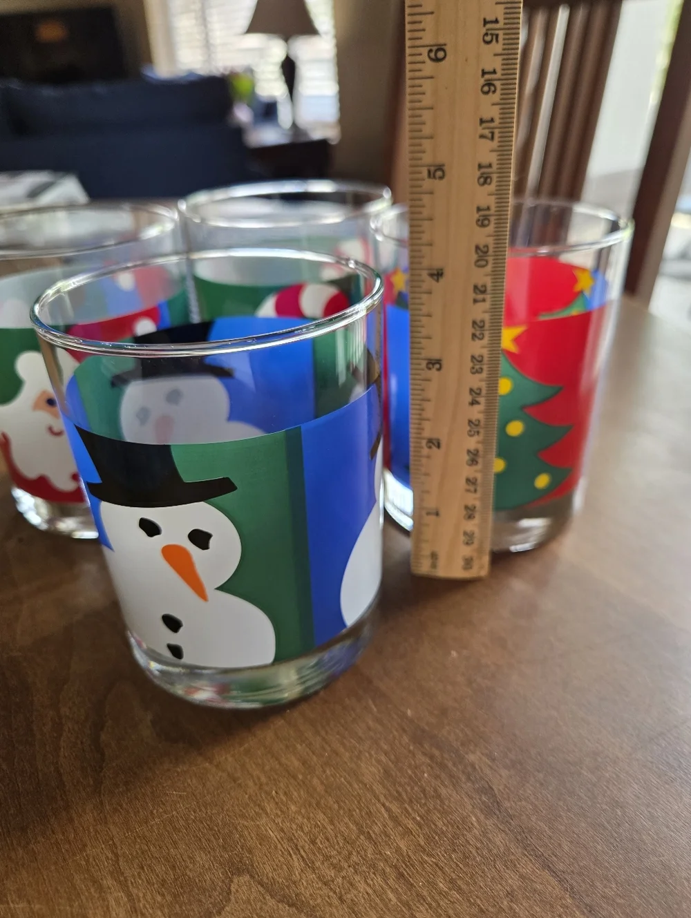 Set Of Four Holiday Lowball 12oz Glasses